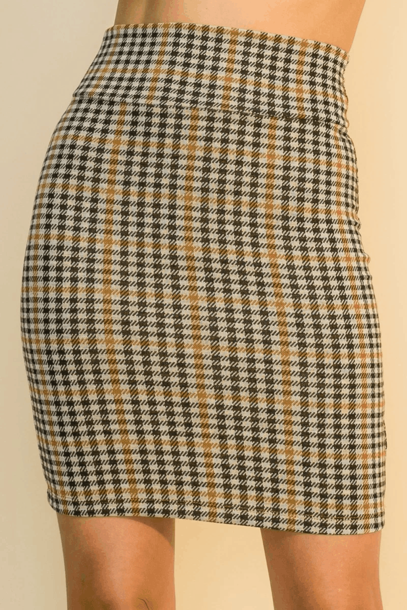 high waisted plaid mini skirt - RK Collections Boutique