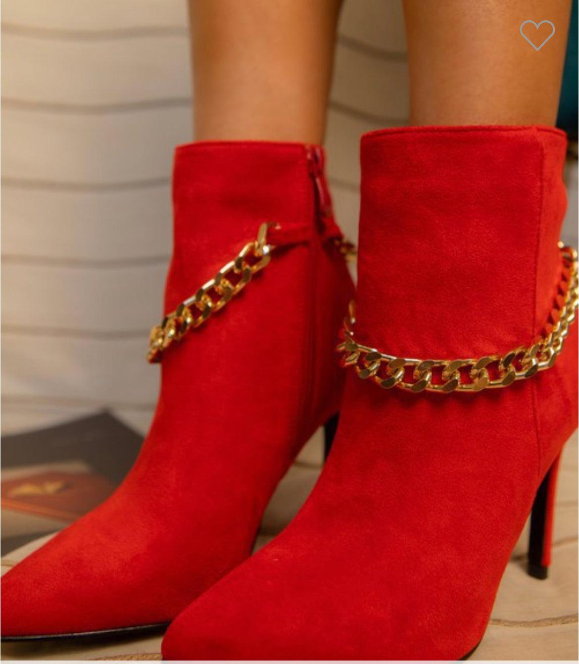 suede stiletto booties with chain - tikolighting