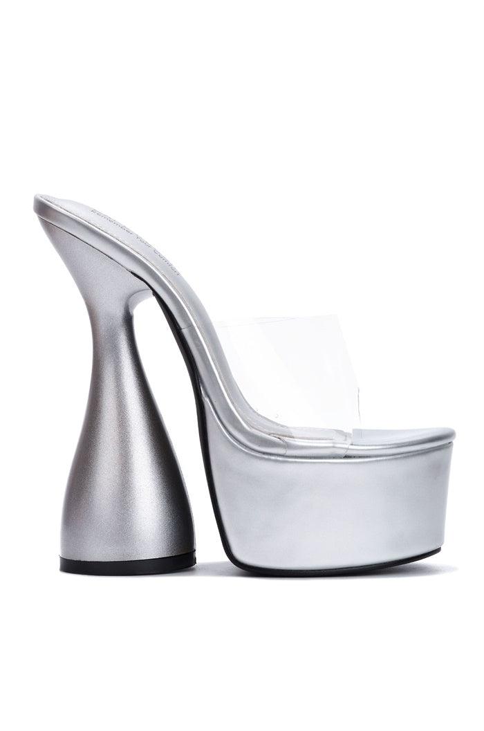 clear strap platform round chunky heel shoes - RK Collections Boutique
