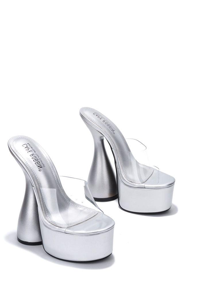 clear strap platform round chunky heel shoes - RK Collections Boutique