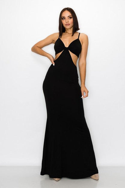 cutout sleeveless maxi dress-Dress-Maxi-Magia-Black-D-8265-A-1-RK Collections Boutique
