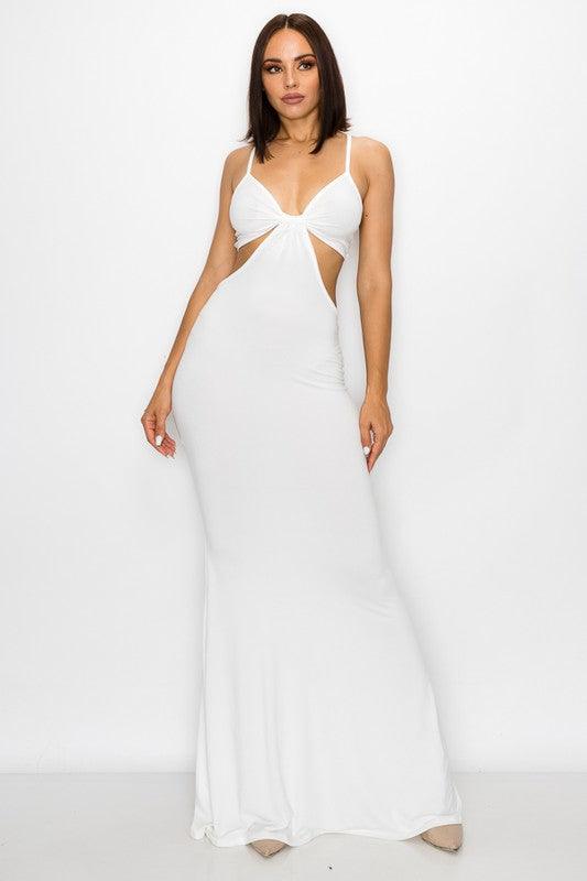 cutout sleeveless maxi dress-Dress-Maxi-Magia-Off White-D-8265-A-4-RK Collections Boutique