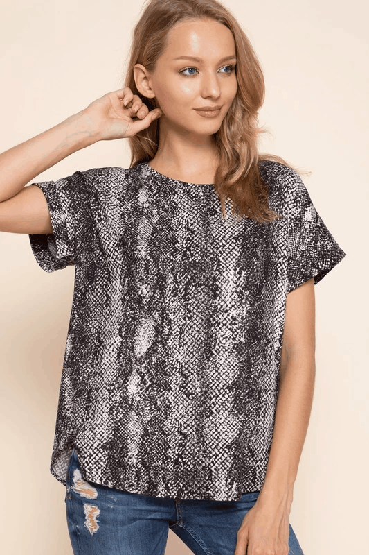 Jersey snake print top - RK Collections Boutique