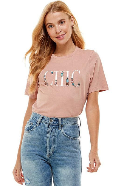 jeweled graphic CHIC t-shirt-Tops-Short Sleeve-On Twelfth-Mauve-1237392-7-RK Collections Boutique