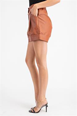 Leather High-rise Shorts-Shorts-Glam-RK Collections Boutique