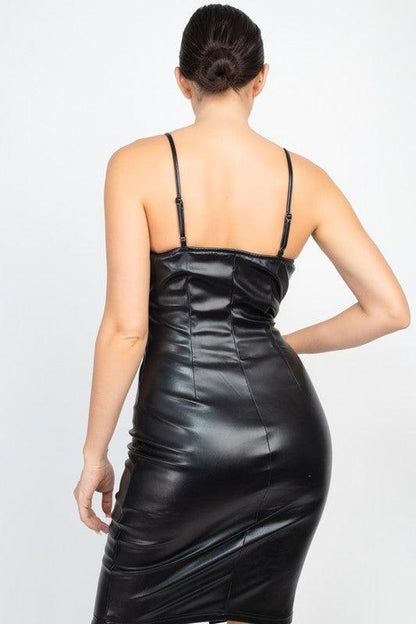 leather mini dress-Dress-Haute Monde-RK Collections Boutique