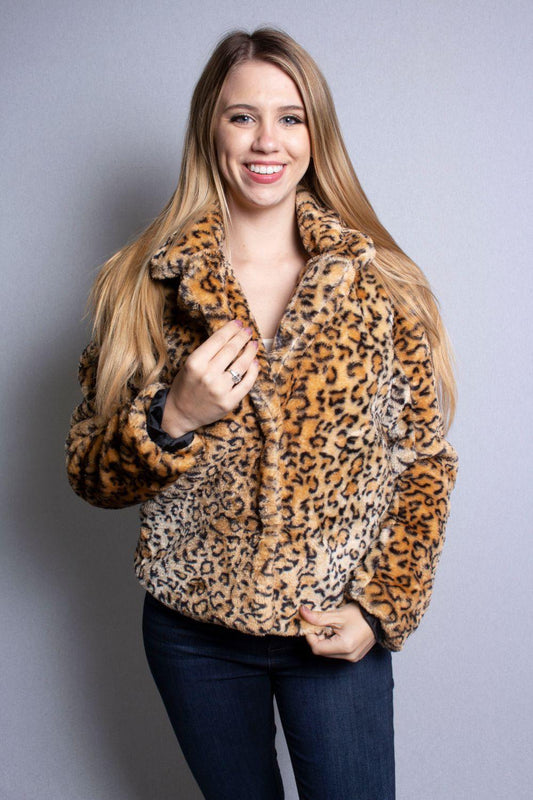 leopard print faux fur coat - RK Collections Boutique