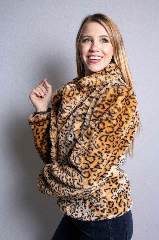 leopard print faux fur coat - RK Collections Boutique