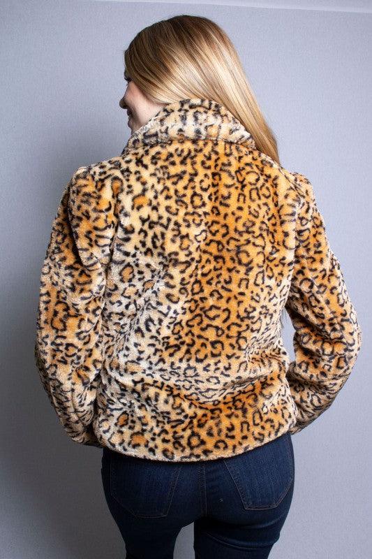 leopard print faux fur coat - tarpiniangroup