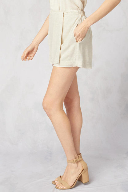Linen high waisted skort-Shorts-Entro-RK Collections Boutique