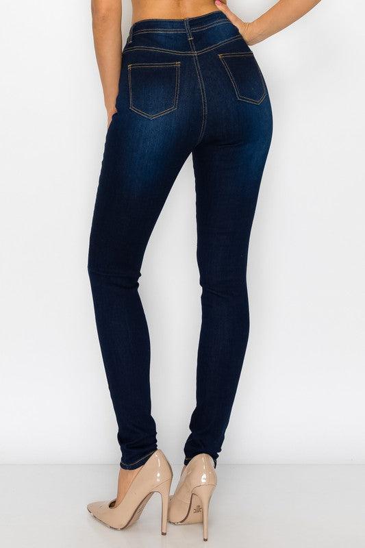 High waist stretch ripped skinny jeans LO-180-Jeans-Lover Brand-RK Collections Boutique