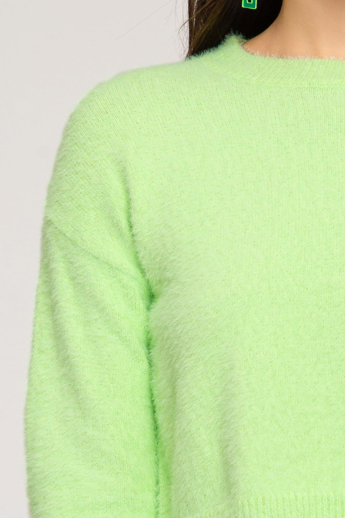 Long sleeve crop sweater-Tops-Sweater-She + Sky-tikolighting