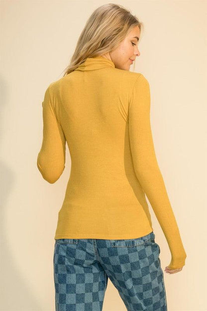 long sleeve knit turtleneck top - RK Collections Boutique