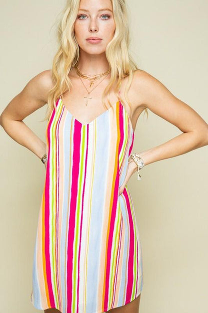 multi color stripe tank dress-Dress-Style Rack-RK Collections Boutique