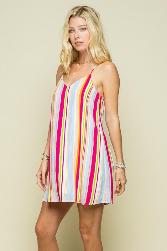 multi color stripe tank dress-Dress-Style Rack-RK Collections Boutique