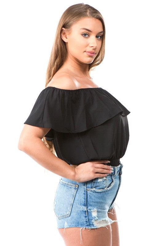 off the shoulder ruffle bodysuit-Tops-Bodysuit-DAY G-RK Collections Boutique