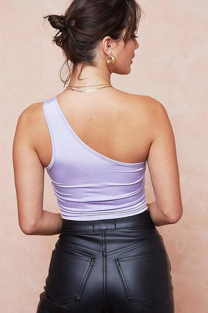 one shoulder cutout crop top-Tops-Sleeveless-Shelly Clothing-alomfejto