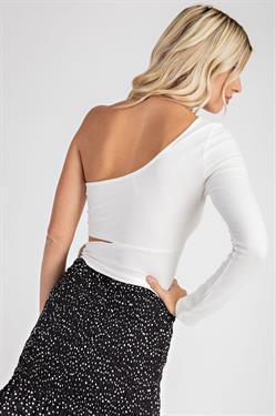 One shoulder side tie top-Tops-Long Sleeve-Glam-RK Collections Boutique