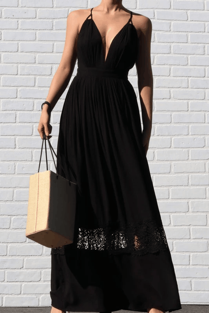 Open back maxi dress with lace band - RK Collections Boutique