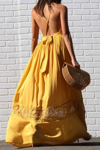Open back maxi dress with lace band-Dress-Maxi-Dress Day-RK Collections Boutique