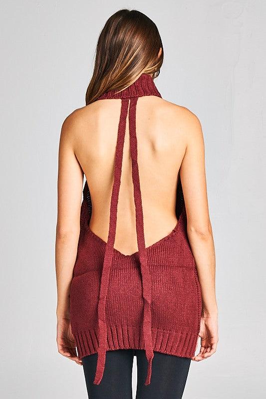 open back turtleneck sweater tunic - RK Collections Boutique