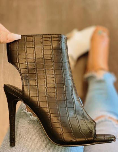 peep toe stiletto bootie - RK Collections Boutique