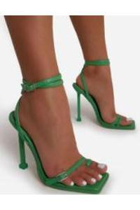 square toe thong high heel w/ankle strap - alomfejto