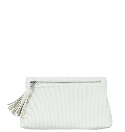 plated zipper clutch/crossbody/wristlet-Accessory:Bag-BC Handbags-White-2311-RK Collections Boutique