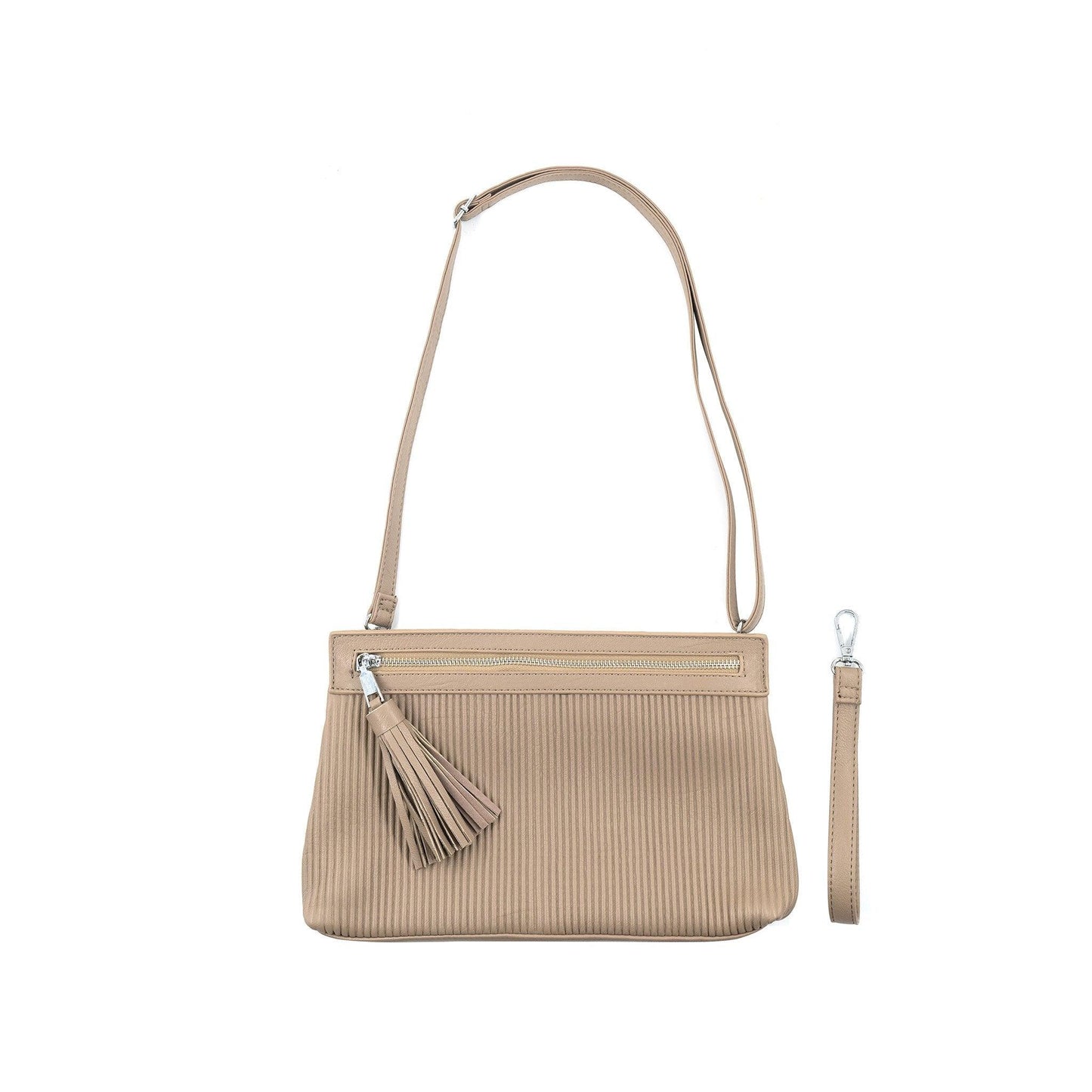 plated zipper clutch/crossbody/wristlet-Accessory:Bag-BC Handbags-RK Collections Boutique