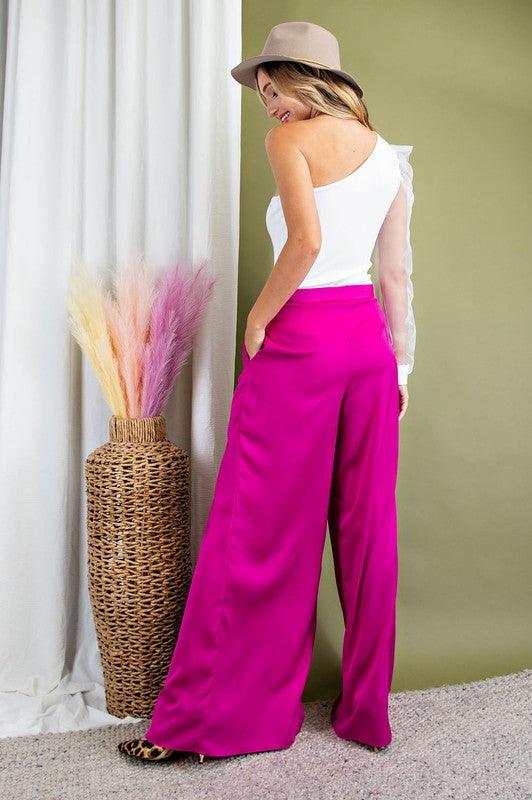 pleated wide leg pants - RK Collections Boutique