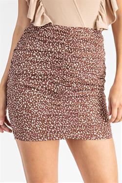 Ruched Mini Skirt-Skirts-Glam-Tan-GS2447-4-RK Collections Boutique