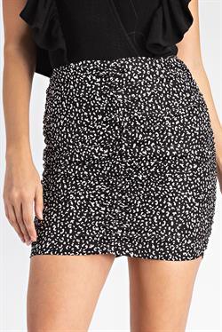 Ruched Mini Skirt-Skirts-Glam-Black-GS2447-1-RK Collections Boutique
