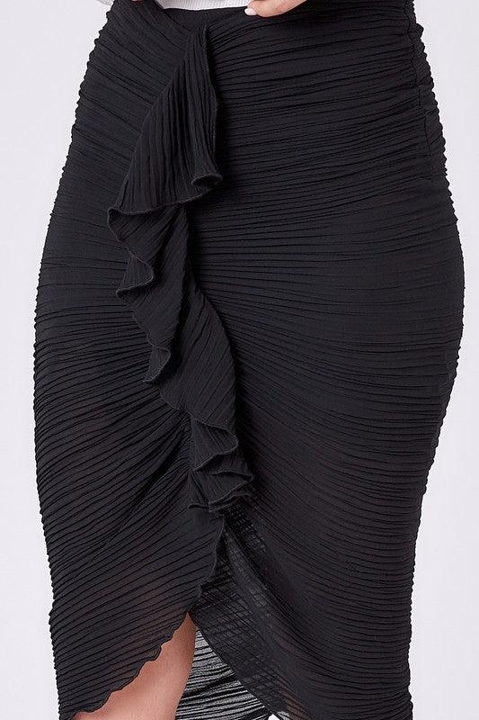 ruched ruffle pencil skirt-Skirts-Idem Ditto-RK Collections Boutique