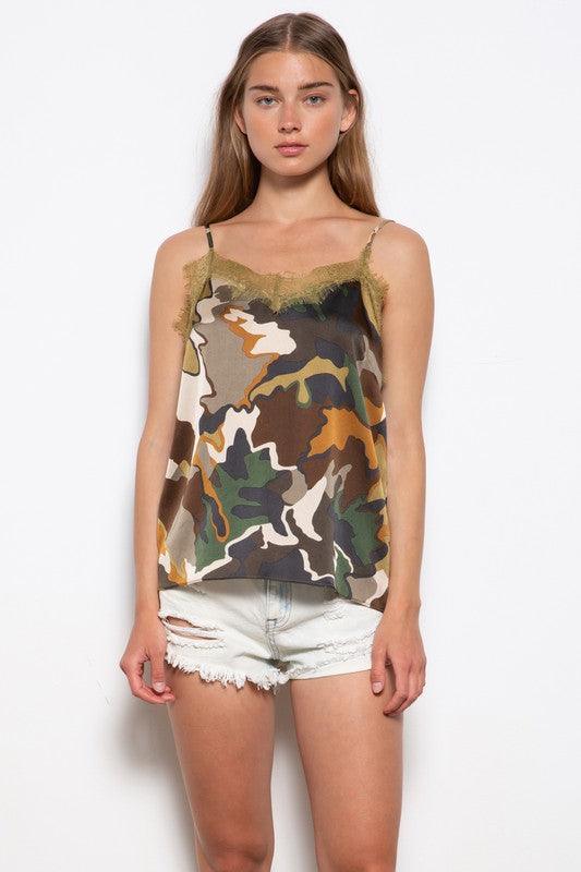 satin camouflage lace camisole-Tops-Cami-Mittoshop-Olive-C12968-1-RK Collections Boutique