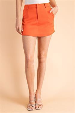 Satin Mini Skort-Shorts-Glam-Orange-GP2694-1-RK Collections Boutique