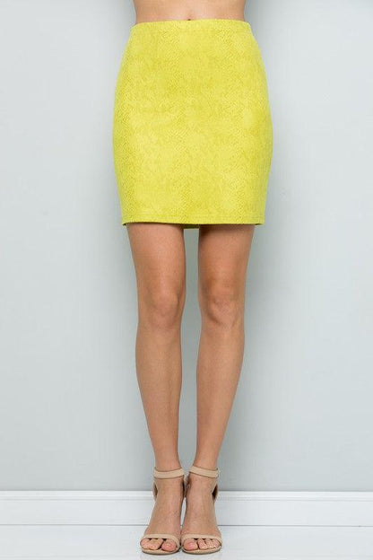 Snakeskin Mini Skirts-Skirts-See and be Seen-Lime-S9014-4-RK Collections Boutique