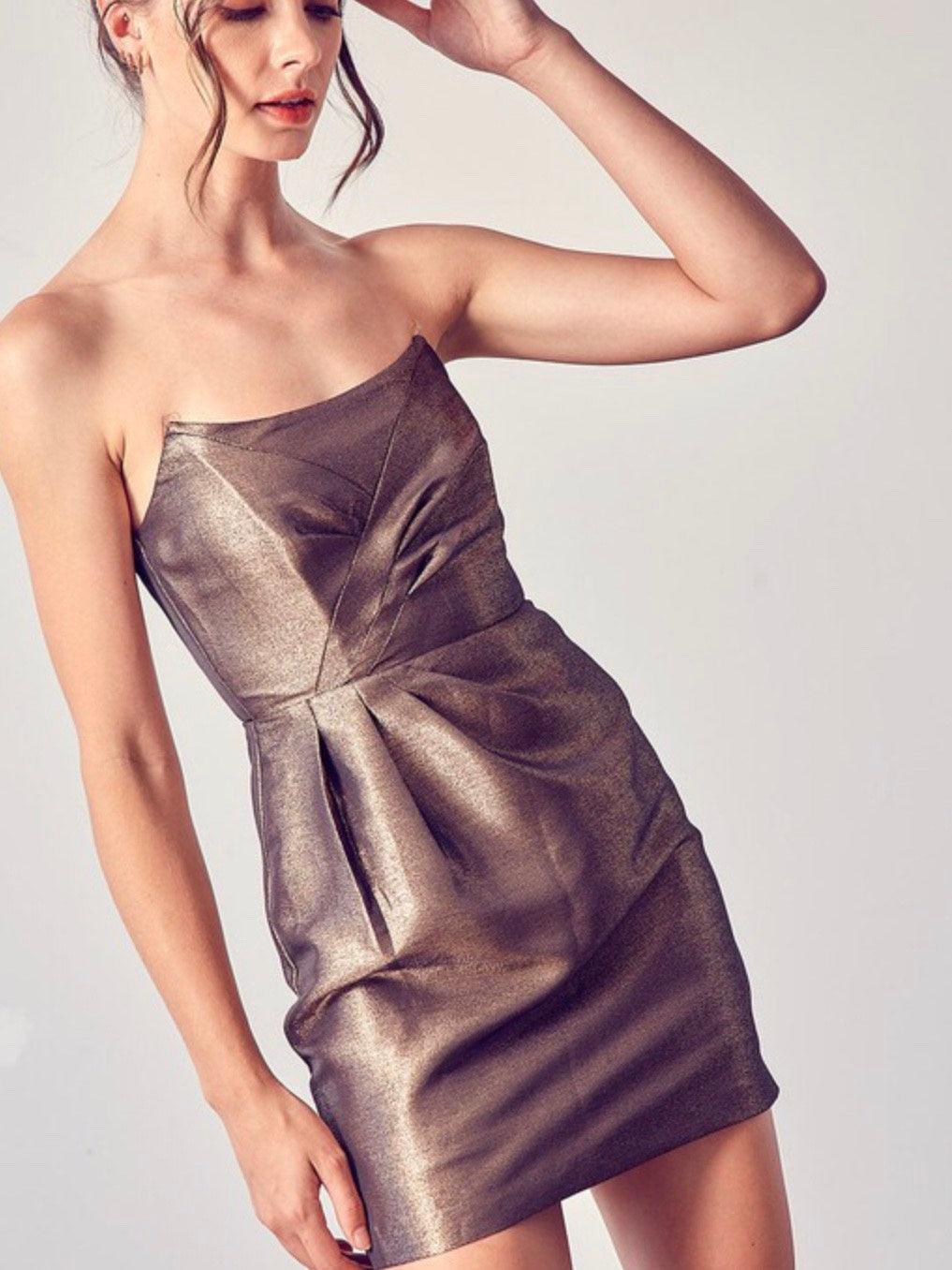 strapless wrap front mini dress - RK Collections Boutique