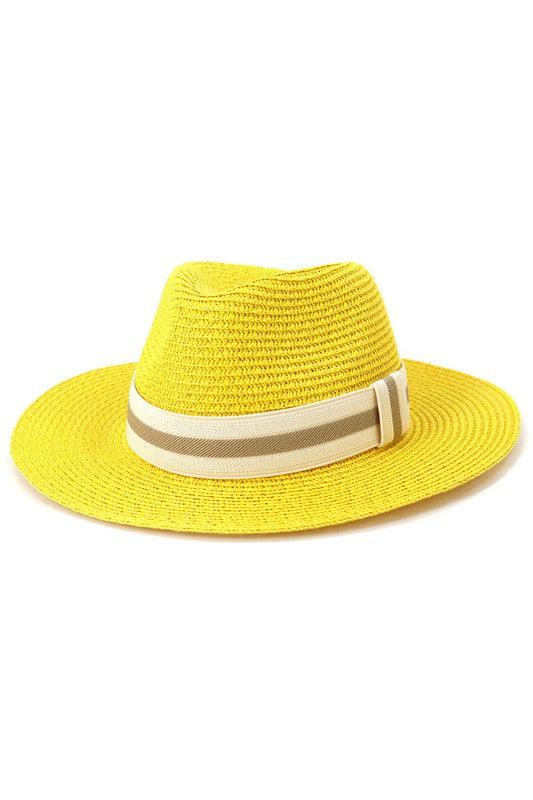 stripe band straw Panama hat-Accessory:Hat-Accity-tikolighting
