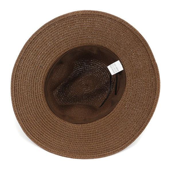 stripe band straw Panama hat-Accessory:Hat-Accity-RK Collections Boutique