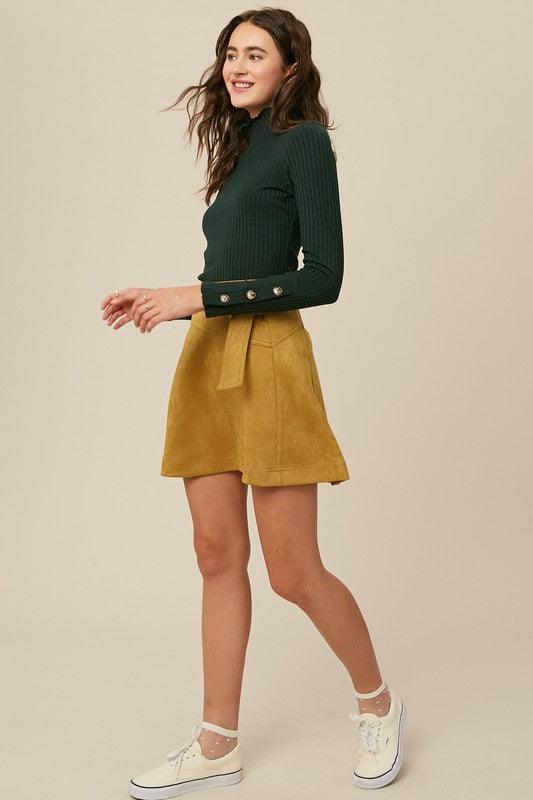 Suede a-line mini skirt-Skirts-Listicle-alomfejto
