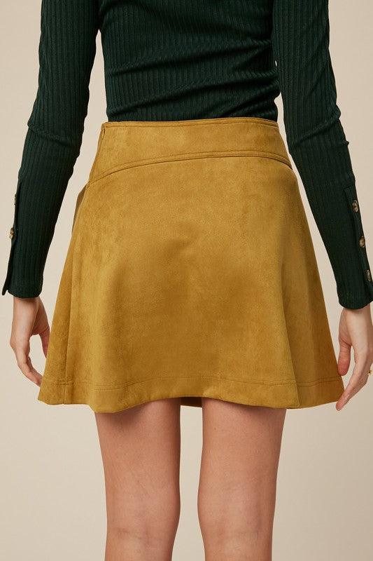 Suede a-line mini skirt-Skirts-Listicle-tikolighting