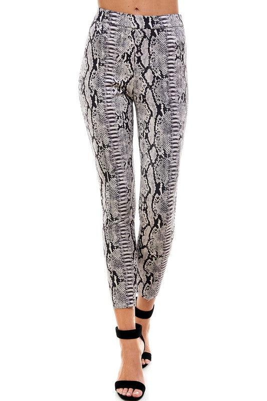 Suede snakeskin print pants-Pants-TCEC-RK Collections Boutique