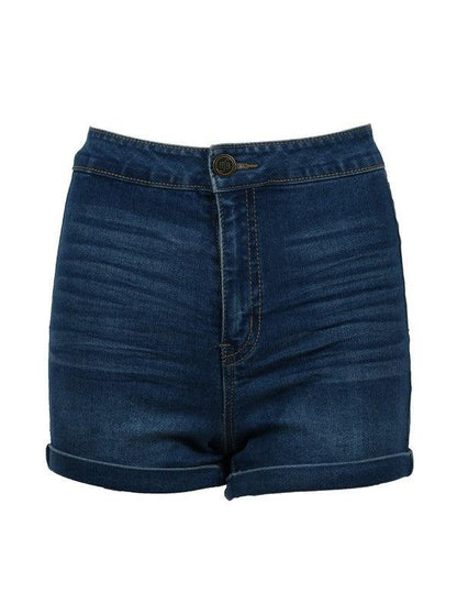Super High Rise Cuffed Short-Shorts-Boom Boom Jeans-Dark Wash-SH20052Z-1-alomfejto