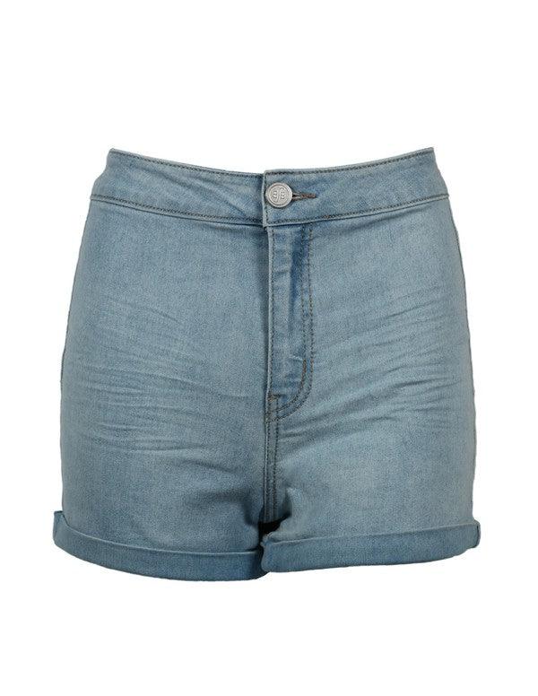 Super High Rise Cuffed Short-Shorts-Boom Boom Jeans-Light Wash-SH20052Z-15-RK Collections Boutique