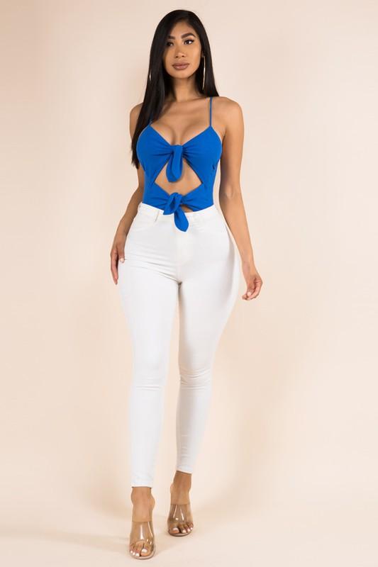 tank bodysuit with cutouts and front ties-Tops-Bodysuit-Fashion Wildcat-RK Collections Boutique