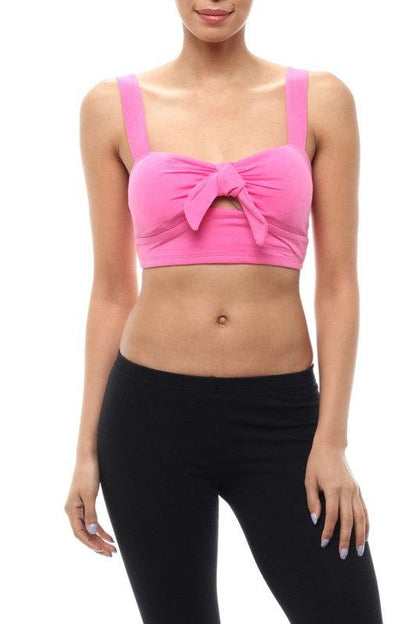 tie front bralette top-Tops-Sleeveless-Shine Imports-Pink-RK Collections Boutique