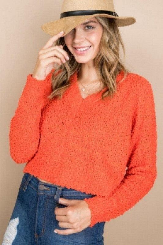 v-neck crop sweater - alomfejto