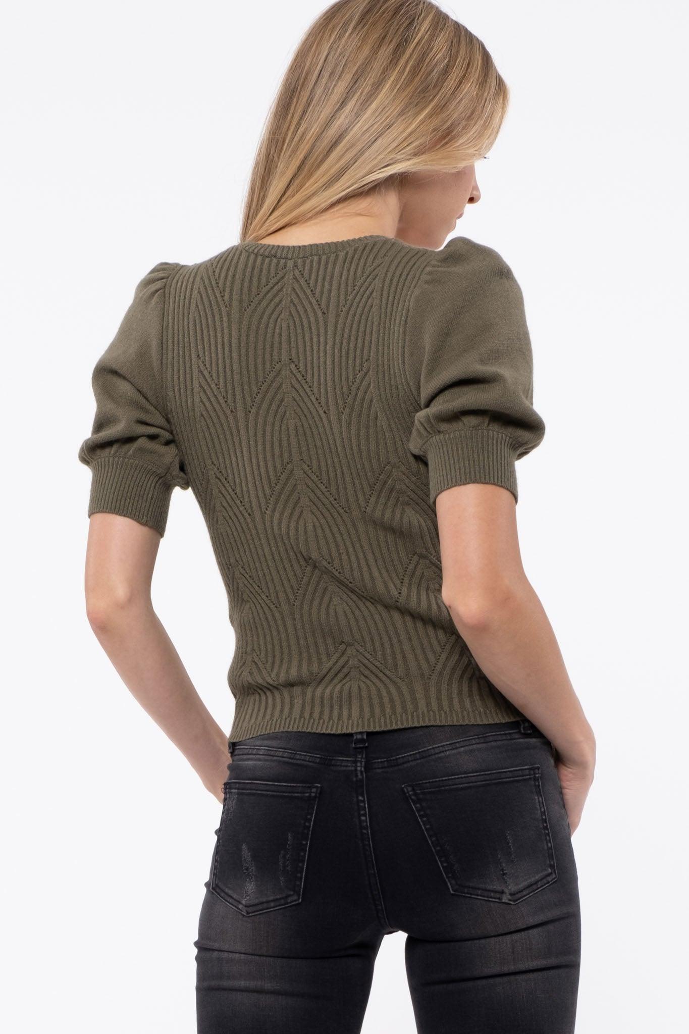v-neck short sleeve sweater - RK Collections Boutique