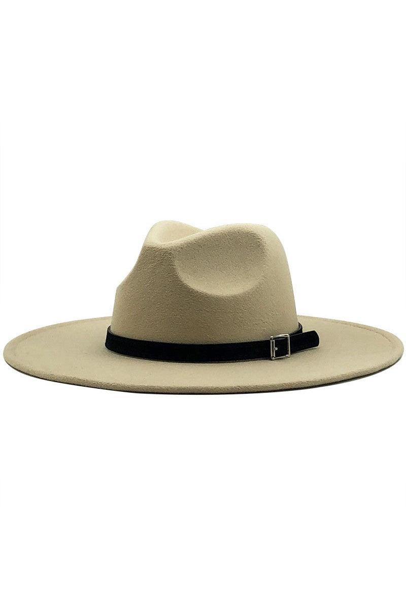 wide brim belt buckle band panama hat - RK Collections Boutique