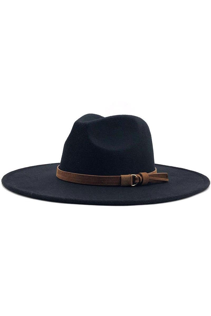 wide brim belt buckle band panama hat - RK Collections Boutique